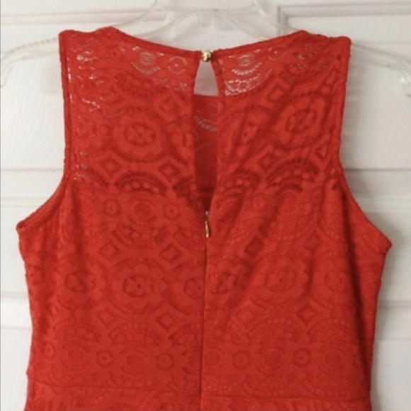 Lace dress, medium, by Thalia Sodi, red, Dressy, Formal Holiday Party Dress - Picture 5 of 9